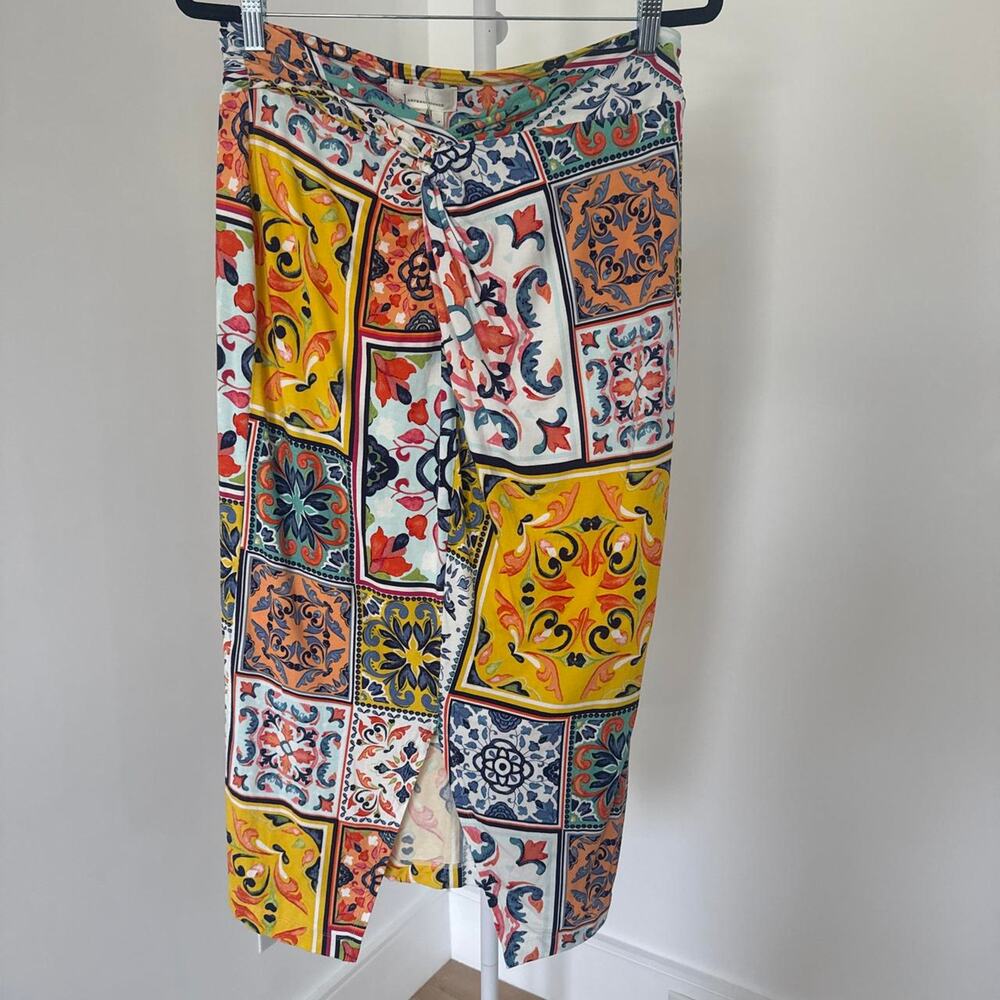 Multi coloured midi skirt with a